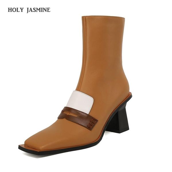

boots women 2021 fashion genuine leather snow for winter shoes casual mixed colors ankle botas mujer, Black