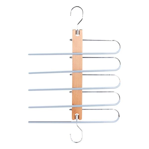 

hangers & racks smooth non slip trousers space saving portable 5 layers pants hanger laundry room wardrobe scarf holder solid wood jeans clo