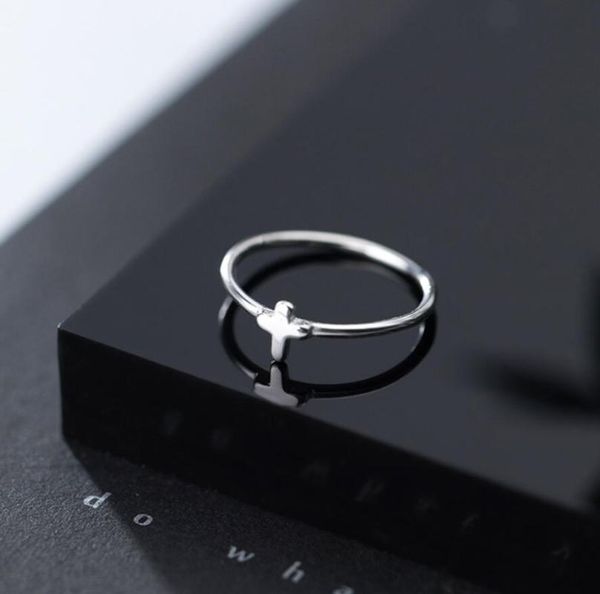 

cluster rings 925 solid sterling silver tiny cross knuckle midi thin band ring jewelry a3485, Golden;silver