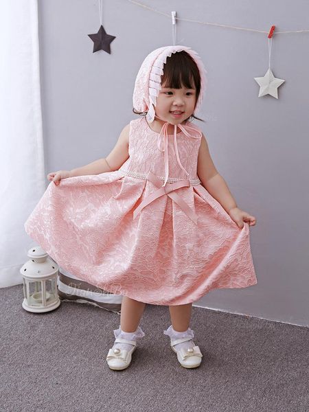 

girl's dresses 2021 flower baby girl christening wedding party pageant lace dress born infant first communion toddler gown for, Red;yellow