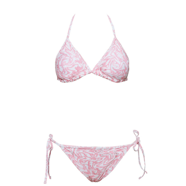 

bikini brand 2021 push-up pink ladies'bathing suit printed lace set up without women's back high waist one-piece suits
