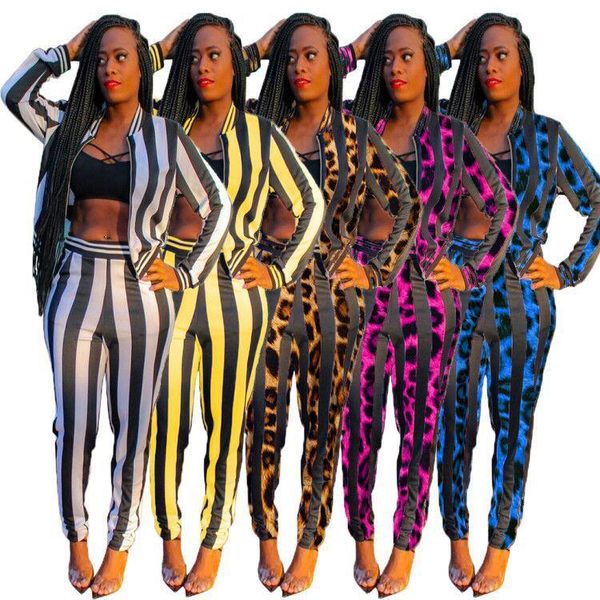 

women's tracksuits autumn winter two piece set tracksuit for women long sleeve striped coat and skinny pants sweat suits casual sportsw, Gray