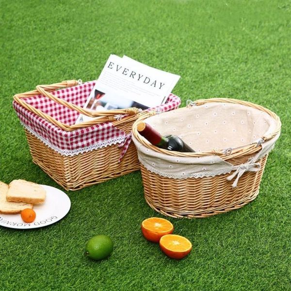 

storage baskets wicker basket flower shopping with handle rattan egg fruit portable picnic