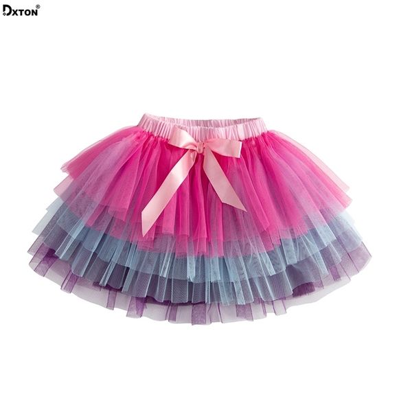 DXTON BRAND Baby Girls Юбки Детские партии Ball Cow Wanswess TUTU Юбки с луком Рождественские вуальские юбки для детей Resk111 210331