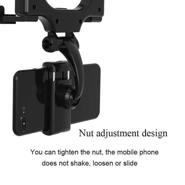 

car organizer abs rearview mirror mount adjustable auto black phone 1pcs durable