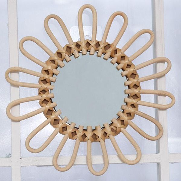 

rattan round makeup mirror innovative art decor dressing bathroom wall hanging p31d mirrors