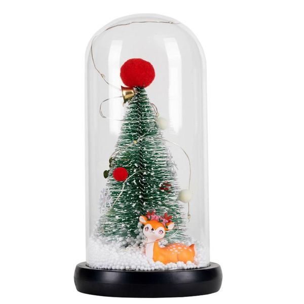 

christmas decorations miniature tree deskbattery operated simulation party home decor gift bedroom with glass dome living room led light