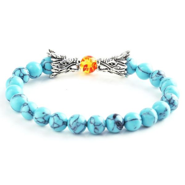 

beaded, strands fashion black and white beads bracelet natural stone lava bead two dragon play one ball male female jewellery
