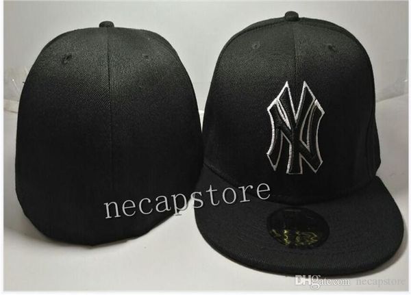 

wholesale fashion 20 colors classic team navy blue color on field baseball fitted hats street hip hop sport york full closed design caps, Blue;gray