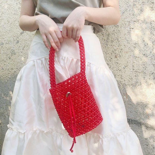 

minority fashion holiday red beads makeup bags 2021 beaded retro handbags sell well in europe and the united states cosmetic & cases
