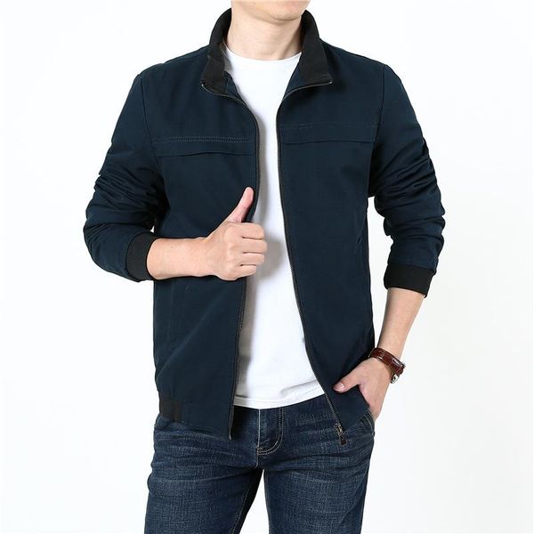 

men's jackets mens fashion clothing trends for men spring and autumn thin jacket stand collar youth versatile handsome trend, Black;brown