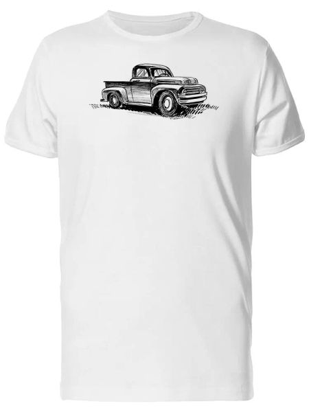 

old american truck sketch men's tee -image by shutterstock, White;black