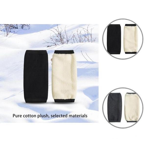 

elbow & knee pads ergonomic protective winter warm cashmere sleeve for cycling, Black;gray