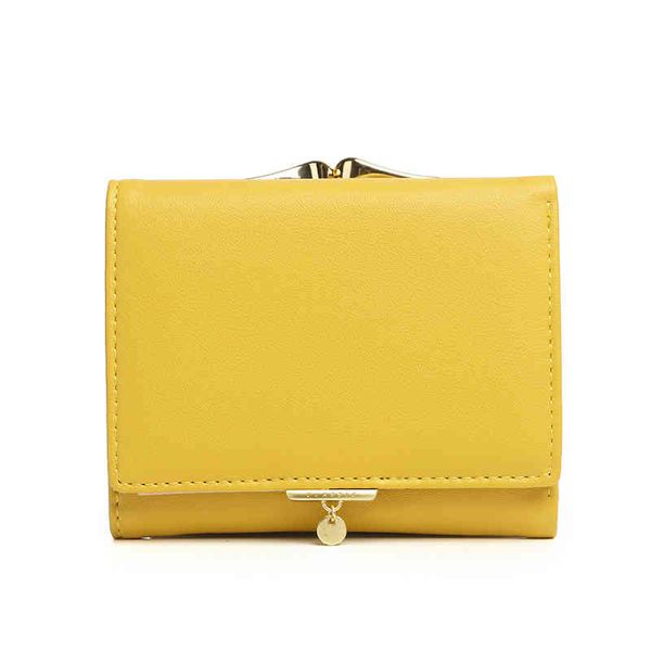 

unishow small lock 2020 brand designer women trifold pu leather laides wallet coin purse girl card holders lj200827