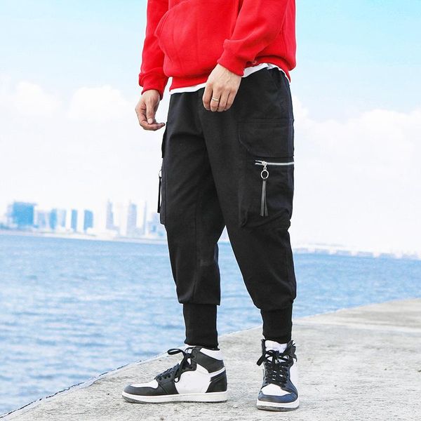 

men's pants fall cotton sweatpants jogging casual slim black knickerbockers ankle length m-5xl