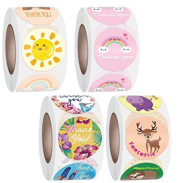 

window stickers 2.5cm cute rainbow animals thank you seal labels gift packaging wedding birthday party stationery sticker