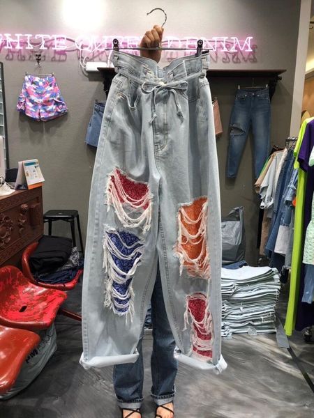 

women's jeans burr baggy korean fashion biker streetwear jean femme pantalones light blue cowboy denim trousers vintage clothes dm