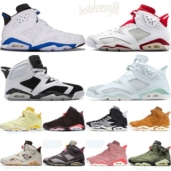 

6 6s men women basketball shoes british khaki electric green carmine black infrared hare sail brown designer mens outdoor sneakers