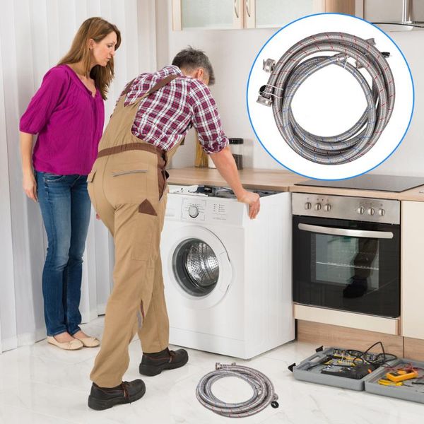 

watering equipments 2 pcs durable water pipe stainless steel supply hoses for washing machine