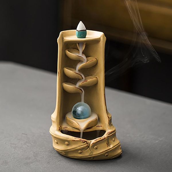 

backflow incense burner creative ornaments mountain flowing water ceramic home decor large bamboo transport fragrance lamps