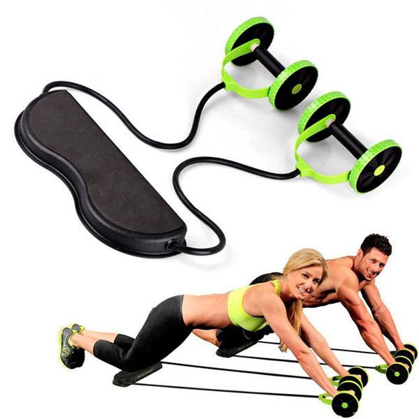 

double ab roller wheel fitness abdominal gym equipment mute pull rope exercise machine exercises training