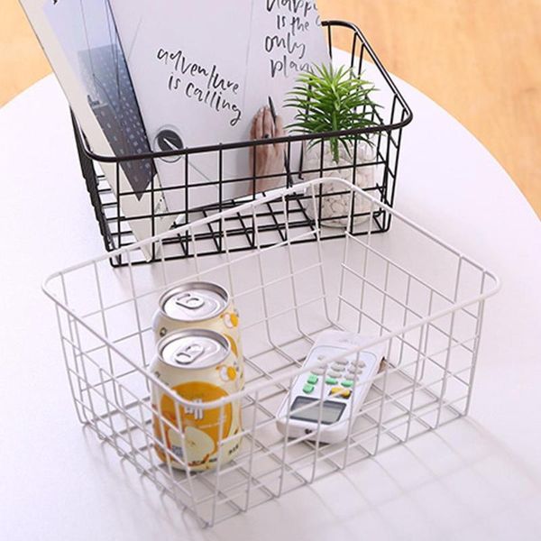 

metal iron wire deskstorage basket cosmetic container organizer bathroom collection toiletry wrought holder kitchen e3b4 baskets