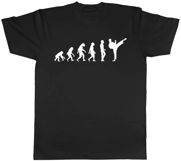 

evolution of karate mens womens ladies t-shirt, White;black