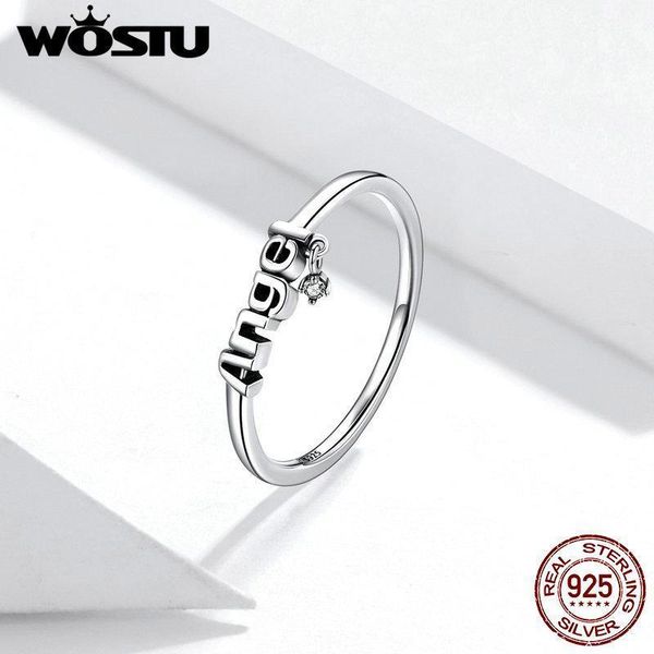 

cluster rings wostu arrival 100% 925 sterling silver angel finger ring for women wedding fine party jewelry gift anel fir6961, Golden;silver