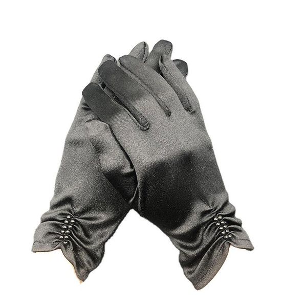 

five fingers gloves white elegant satin finger short wedding accessories party prom cosplay performance casual bridal, Blue;gray