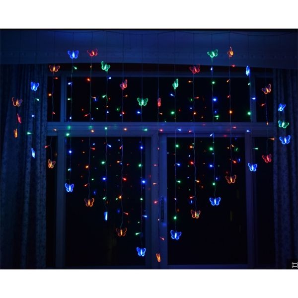 

butterfly love heart led day decoration five pointed star curtain lamp