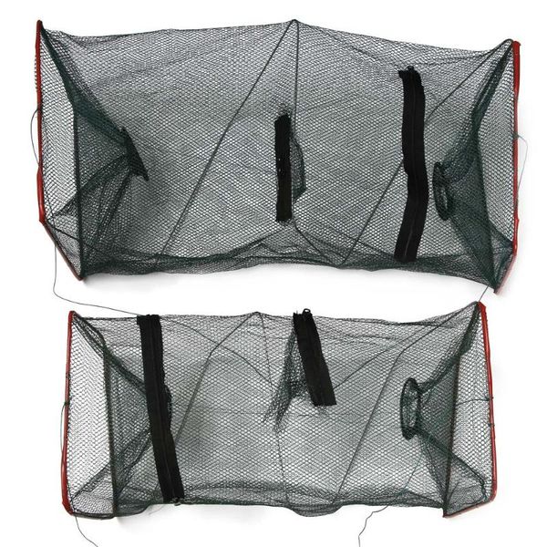 

mesh crab fishing net crayfish lobster shrimp prawn hand trap foldable network cage aquaculture accessories
