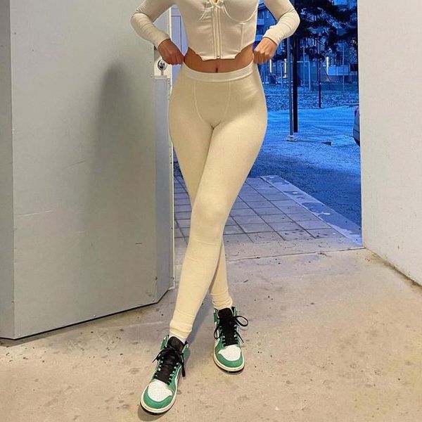 

women's leggings solid legging women cyber y2k high waist pants hipster seamless body-shaping soft summer 2021 workout baddie aesthetic, Black