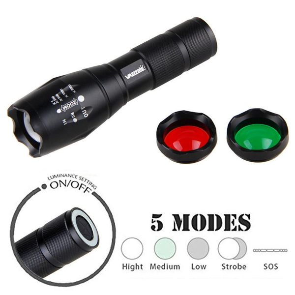 

light color magnet 350 lumens zoomable flashlignt focus led tactical hunting for 18650/ battery flashlights torches