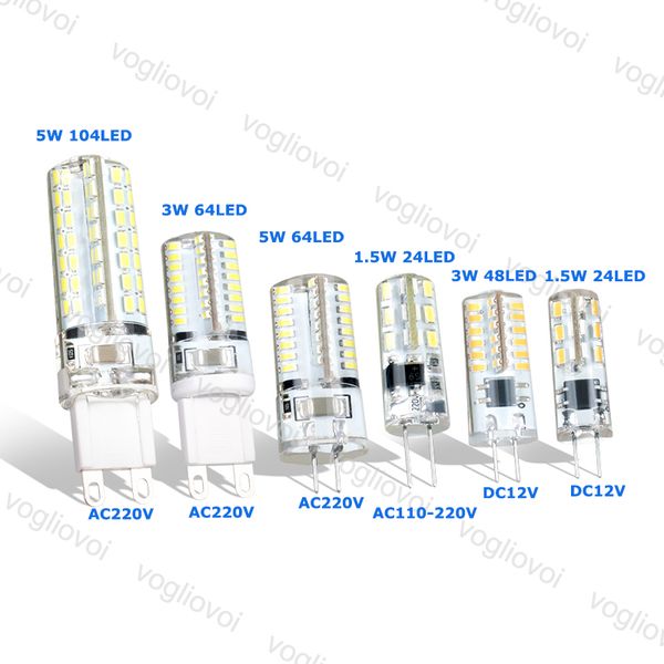 

led bulbs corn light g9 g4 1.5w 3w dc12v ac220v smd3014 silicone lamps for crystal chandelier pendant eub