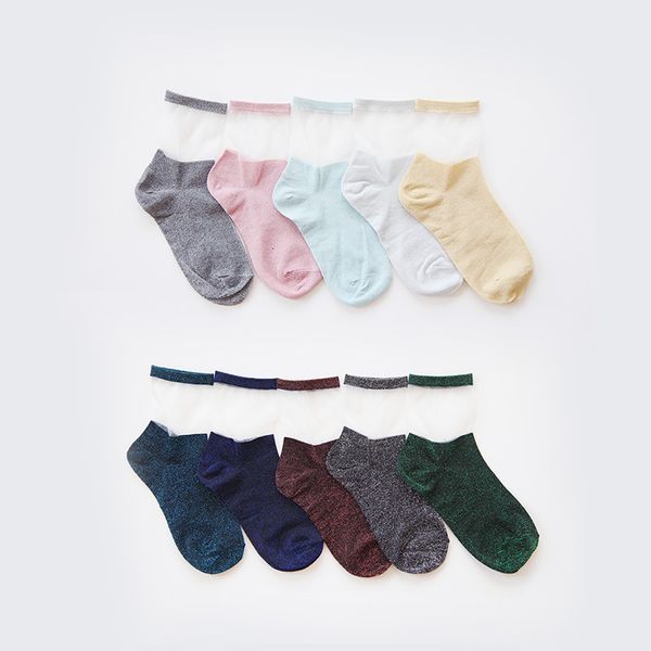 

pattkin spring and summer sier bright onion transparent thin pearl card silk women' socks, Red;black