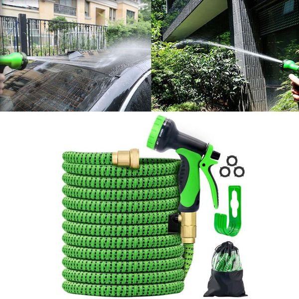 

watering equipments garden hose + magic water pipe -type 9 nozzle 3750d 3 layers natural latex high durability brass joint car wa