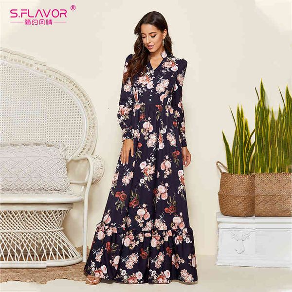 

dresses vinatge pring dress elegant single button v-neck maxi party vestidos 2021spring long sleeve women dresses, Black;gray