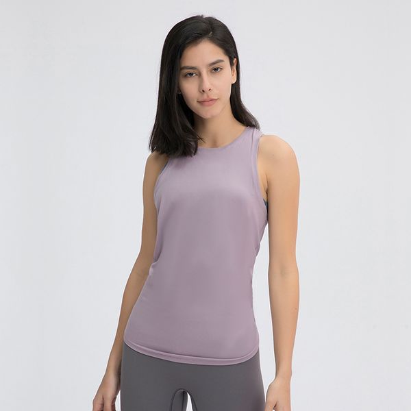 L-74 Women Yoga Tank T-Shirt Outfit Nude Skin-Friendly Strappy Colete Lady Bow Beauty Back Blusa Esportiva Moda Solta e Respirável Running Tops