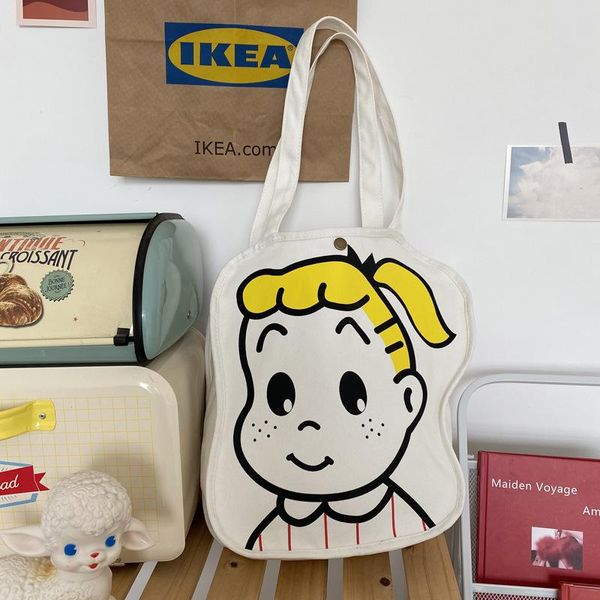 

cute little girl cartoon three-dimensional canvas bag college style one-shoulder handbag school bags