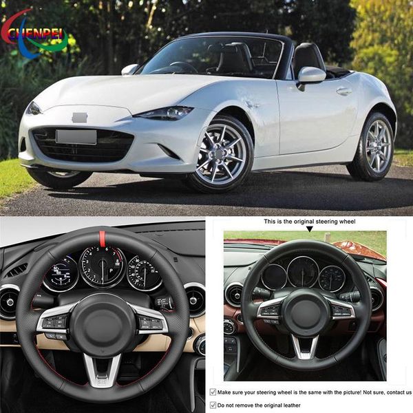 

steering wheel covers diy hand-stitched customization non-slip breathable cover for mx-5 2021-2021 car interior decoration