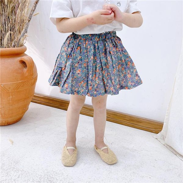 

summer floral printed baby girls pleated skirts korean style children clothes cute toddlers kids tutu