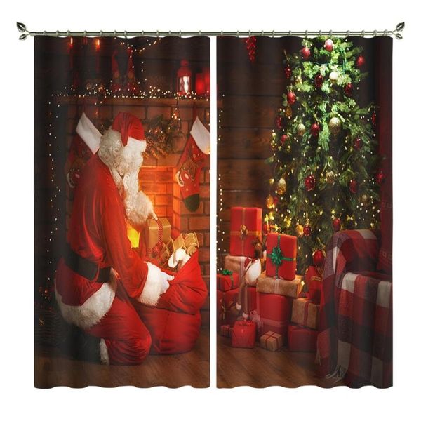 

curtain & drapes babson santa claus 3d digital printing diy advanced custom po