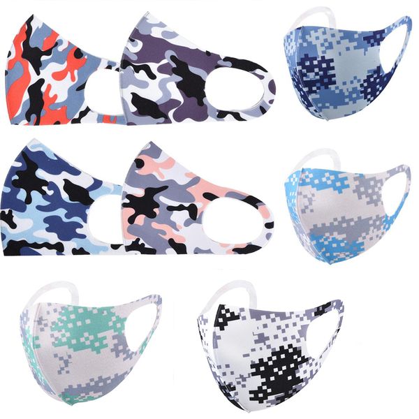 

Camouflage Face Mask Camo fashion red Cover Anti-bacterial PM2.5 Respirator Dustproof Washable Reusable Silk Cotton Masks Packaging adult