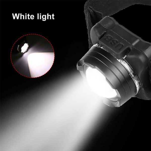 

headlamps drop usb rechargeable headlamp mini portable headlight torch head lamp have battery red / white led