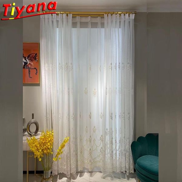 

curtain & drapes gold/silver embroider luxury embroidery curtains for living room turkish romance elegant screen tulle balcony #vt