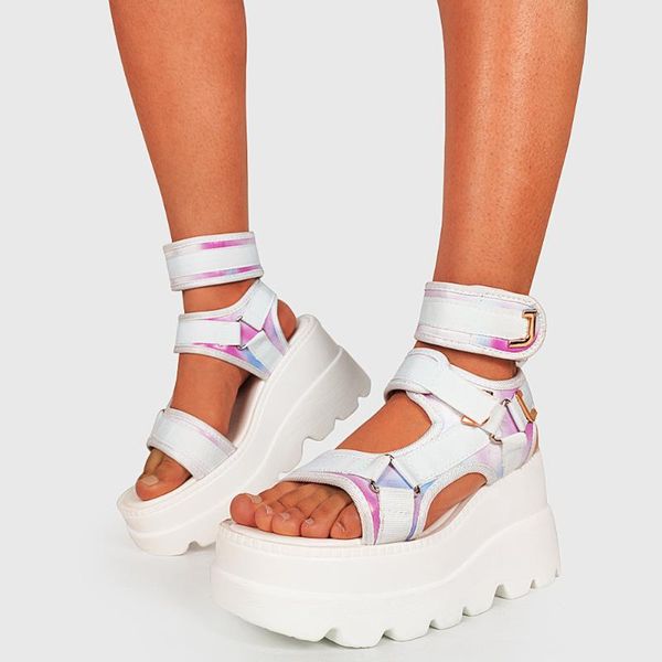 

sandals gigifox brand design 2021 wholesale cosy summer wedges high heels women casual platform shoes plus size 43, Black