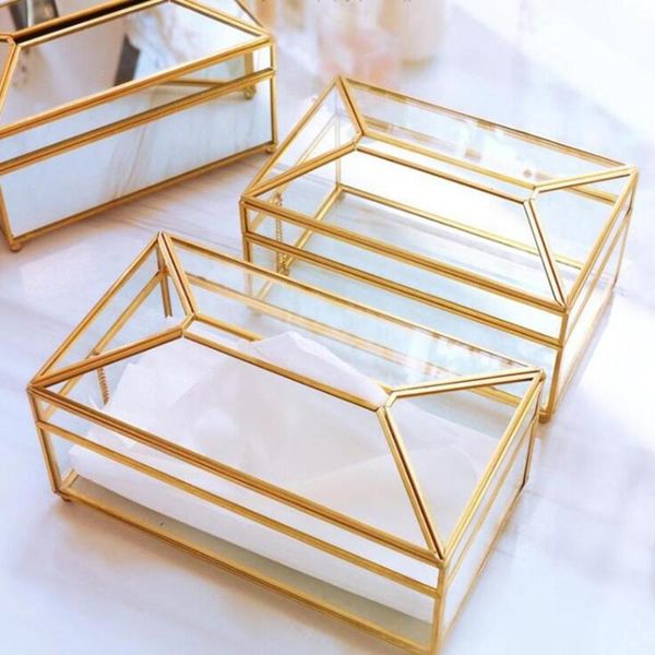 

tissue boxes & napkins glass box european creative simple living room household nordic luxury light napkin tray