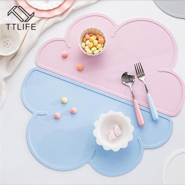 

mats & pads fuwatacchi cloud shape placemat kids plate mat silicone table pad waterproof heat insulation kitchen gadget easy cleaning