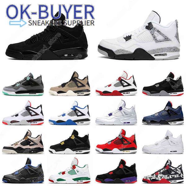 

7-13 4 mens basketball shoes 4s white cement bred fire red cool grey black cat men trainer sports sneakers