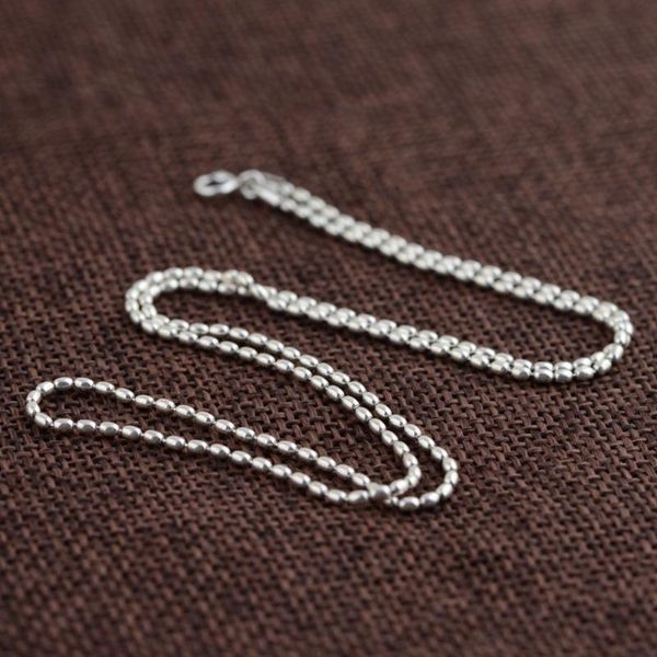 

chains 925 sterling silver retro bead chain necklace 40-60cm a2413